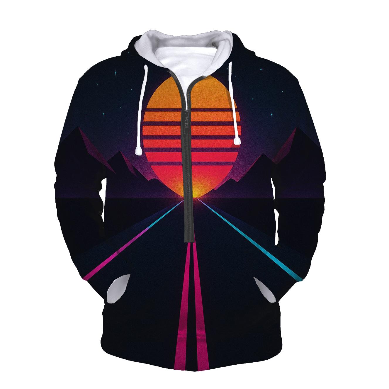 Neon Highway Night Run lightweight hoodies