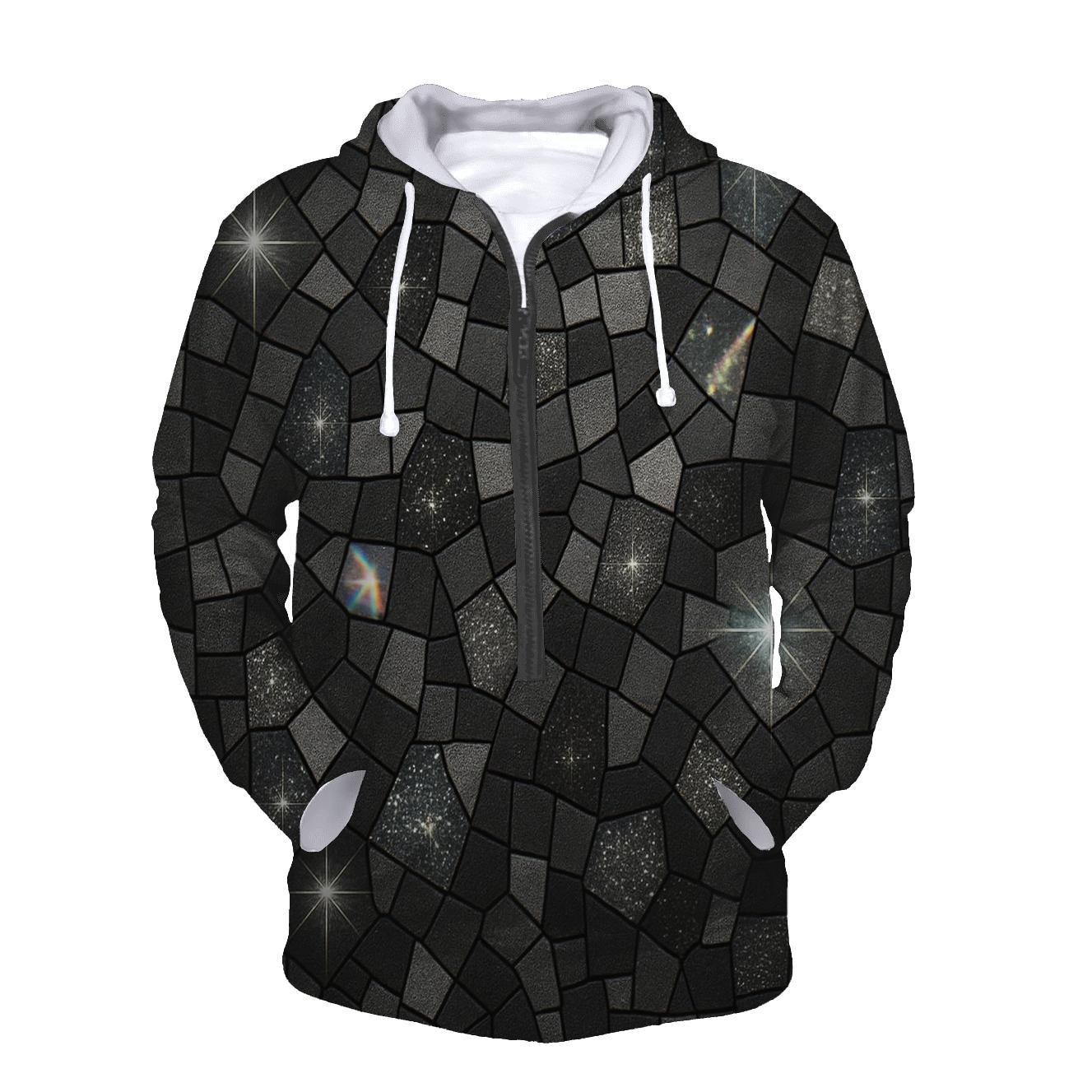 Silver Hologlow Mosaic pullover hoodies