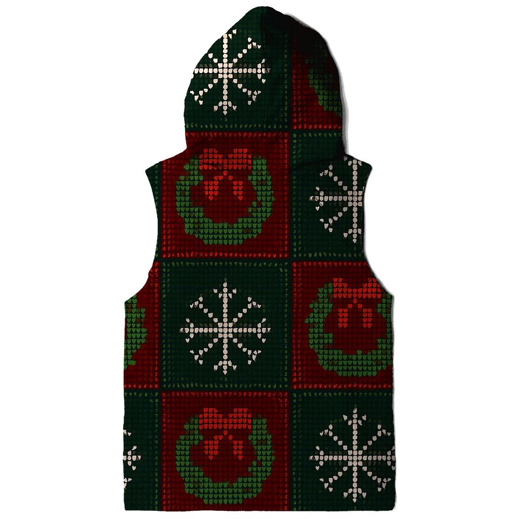 Holly Wreath Checkerboard Design graphic hoodies