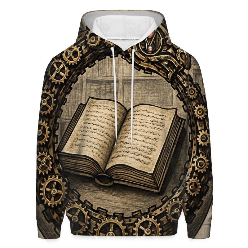 Clockwork Library Ouroboros printed hoodies