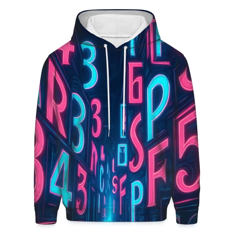 Neon Alley Typography Flow hoodie designs