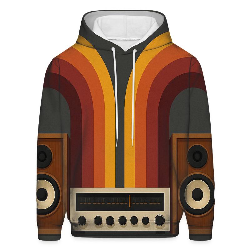 Retro Stereo Sound Waves pullover hoodies