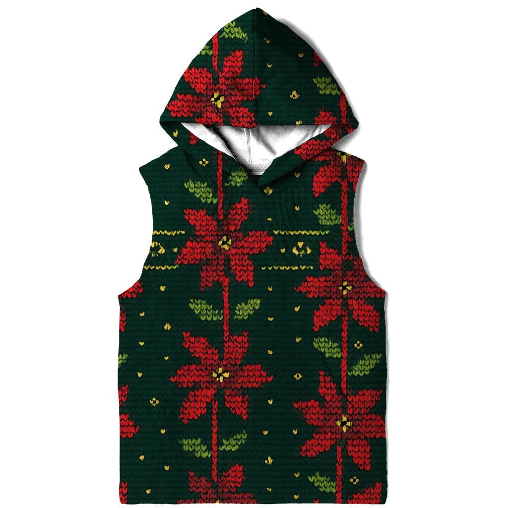 Poinsettia Zigzag Ladder Design printed hoodies