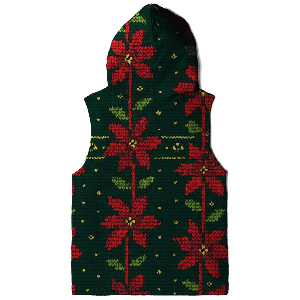 Poinsettia Zigzag Ladder Design printed hoodies