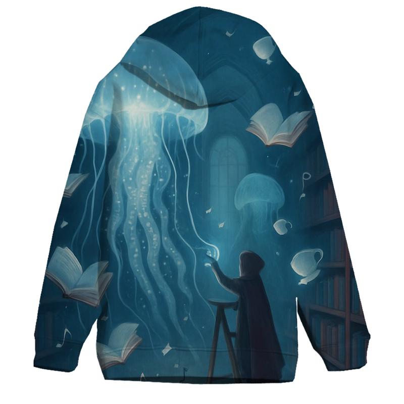Jellyfish Parade In The Library lightweight hoodies