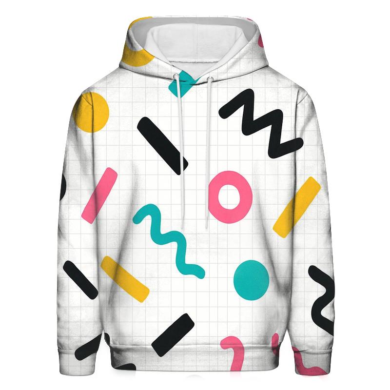 Memphis Grid Confetti zip-up hoodies