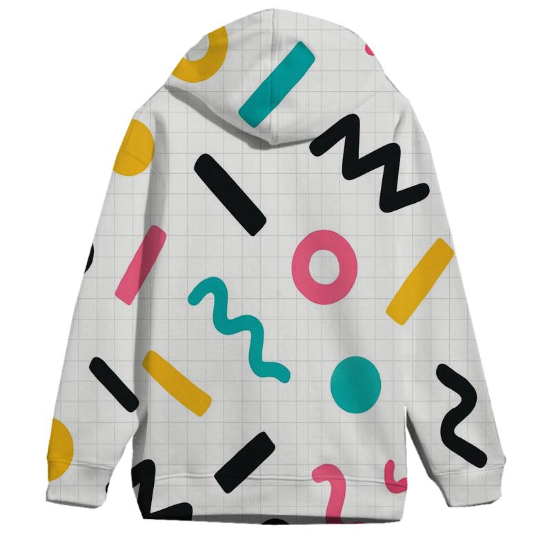 Memphis Grid Confetti zip-up hoodies