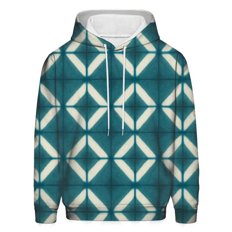 Teal Itajime Clamp Lattice hoodie designs