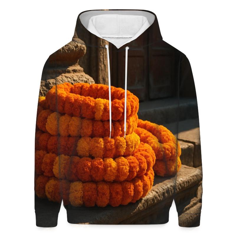 Marigold Garlands At Temple Steps hoodie styles