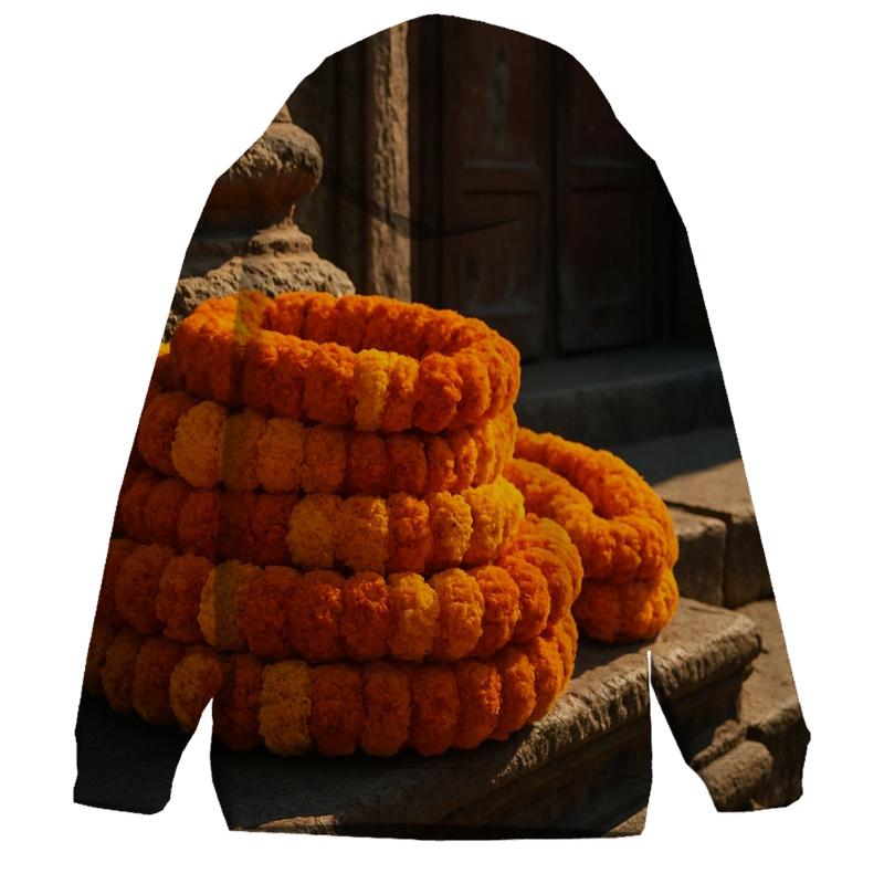 Marigold Garlands At Temple Steps hoodie styles