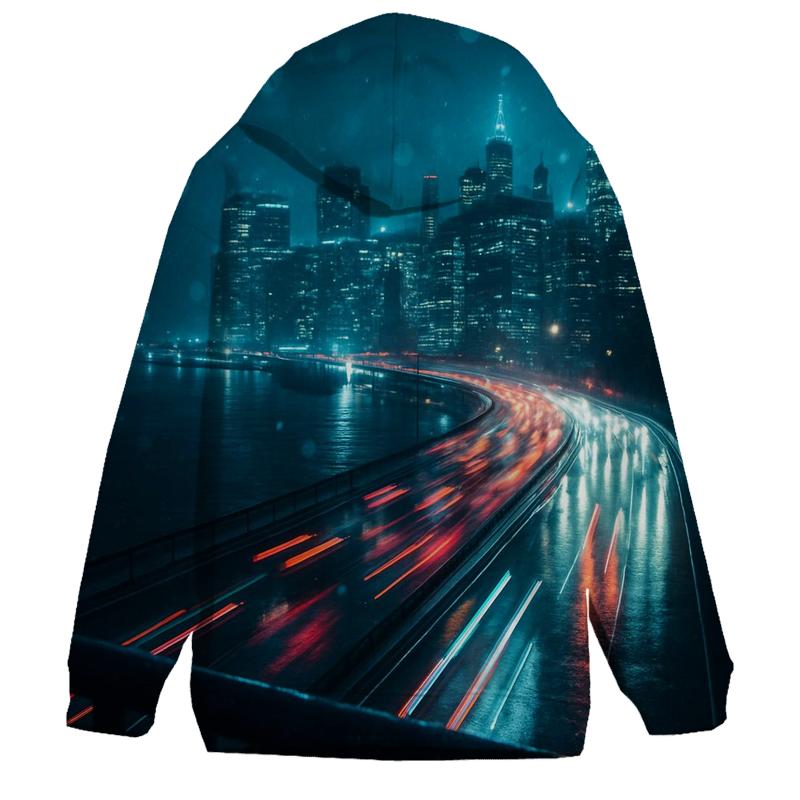 Rain Slicked FDR Drive Skyline Rush hoodie trends