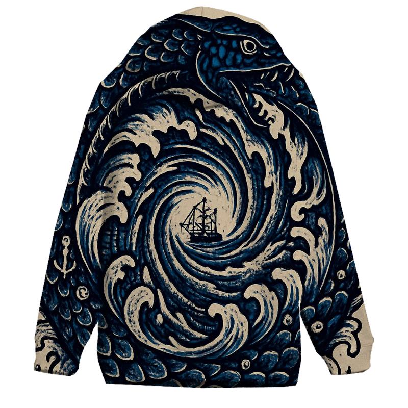 Ocean Maelstrom Leviathan Ouroboros lightweight hoodies