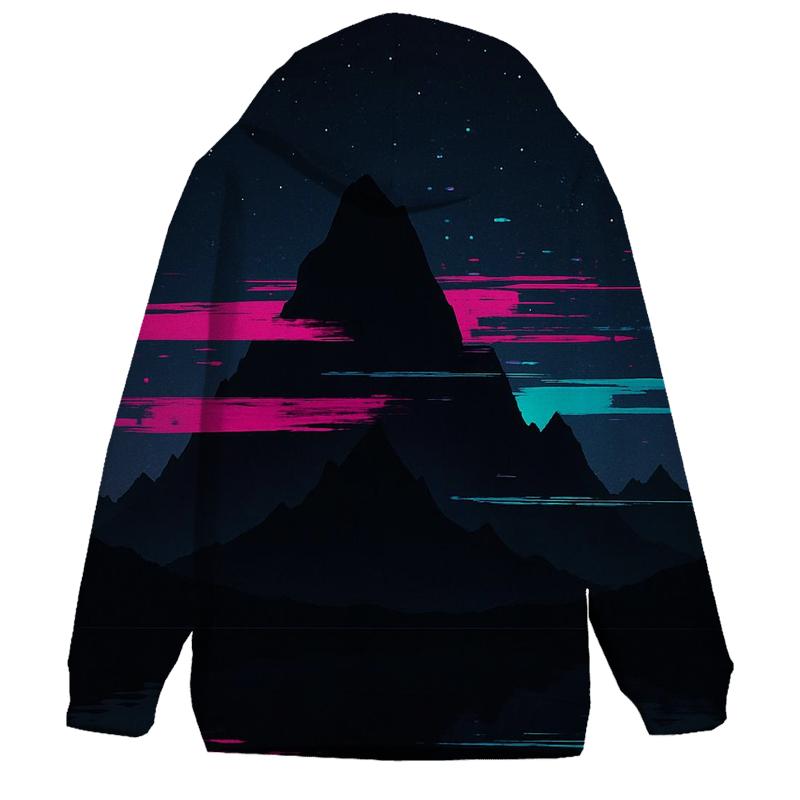 Midnight Mountain Glitch heavyweight hoodies