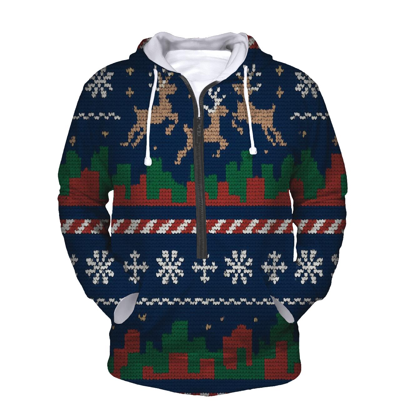 Tinsel Reindeer Skyline Design hoodies fashion