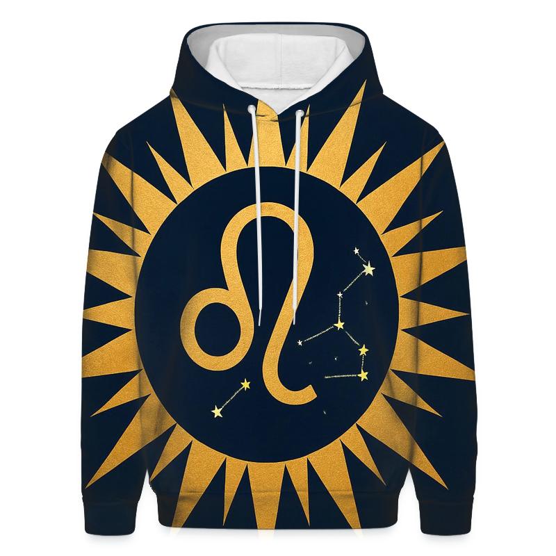 Leo Solar Crest Radiance embroidered hoodies