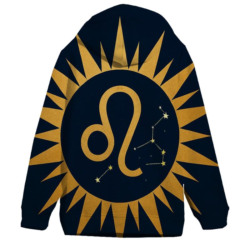 Leo Solar Crest Radiance embroidered hoodies