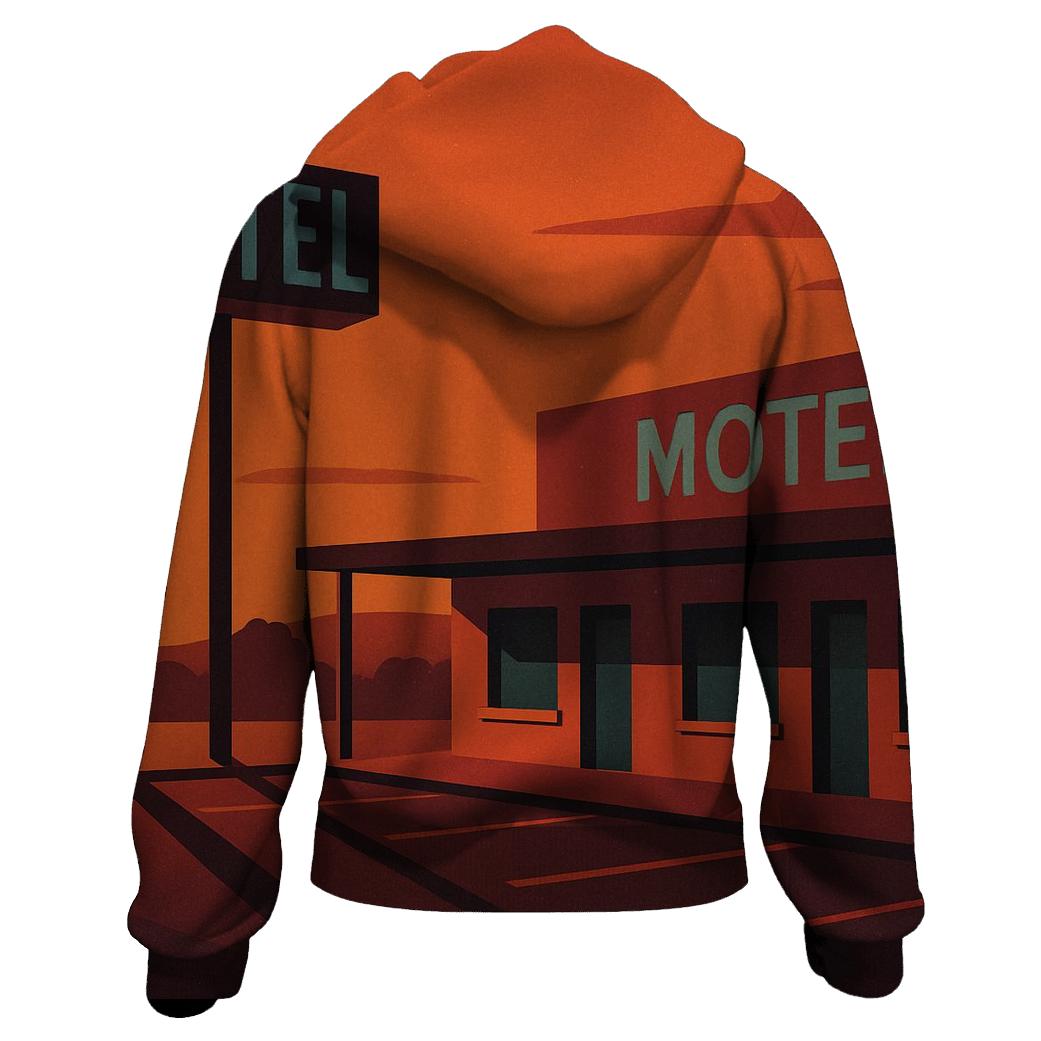 Sunset Motel Neon Dreams zip-up hoodies