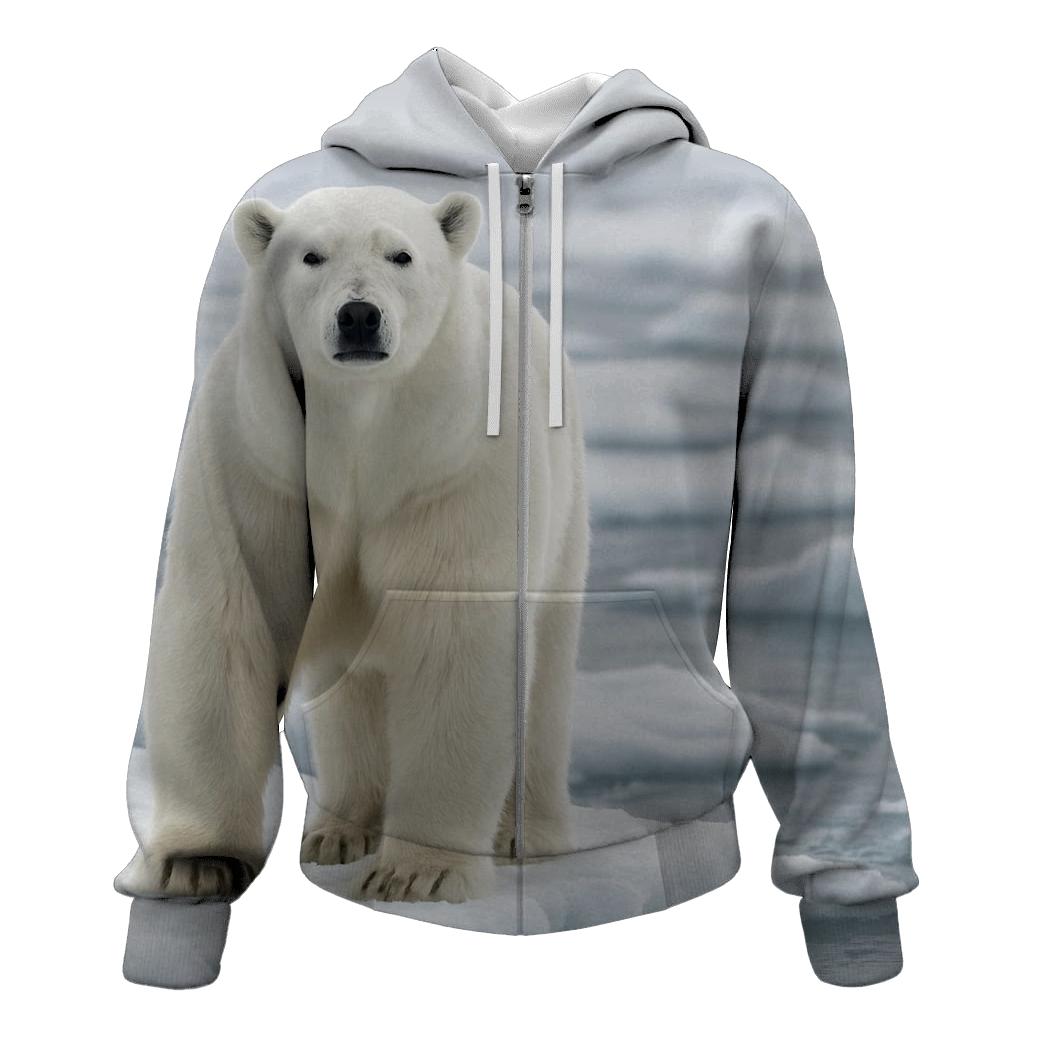 Ice Floe Sentinel Polar Bear premium hoodies