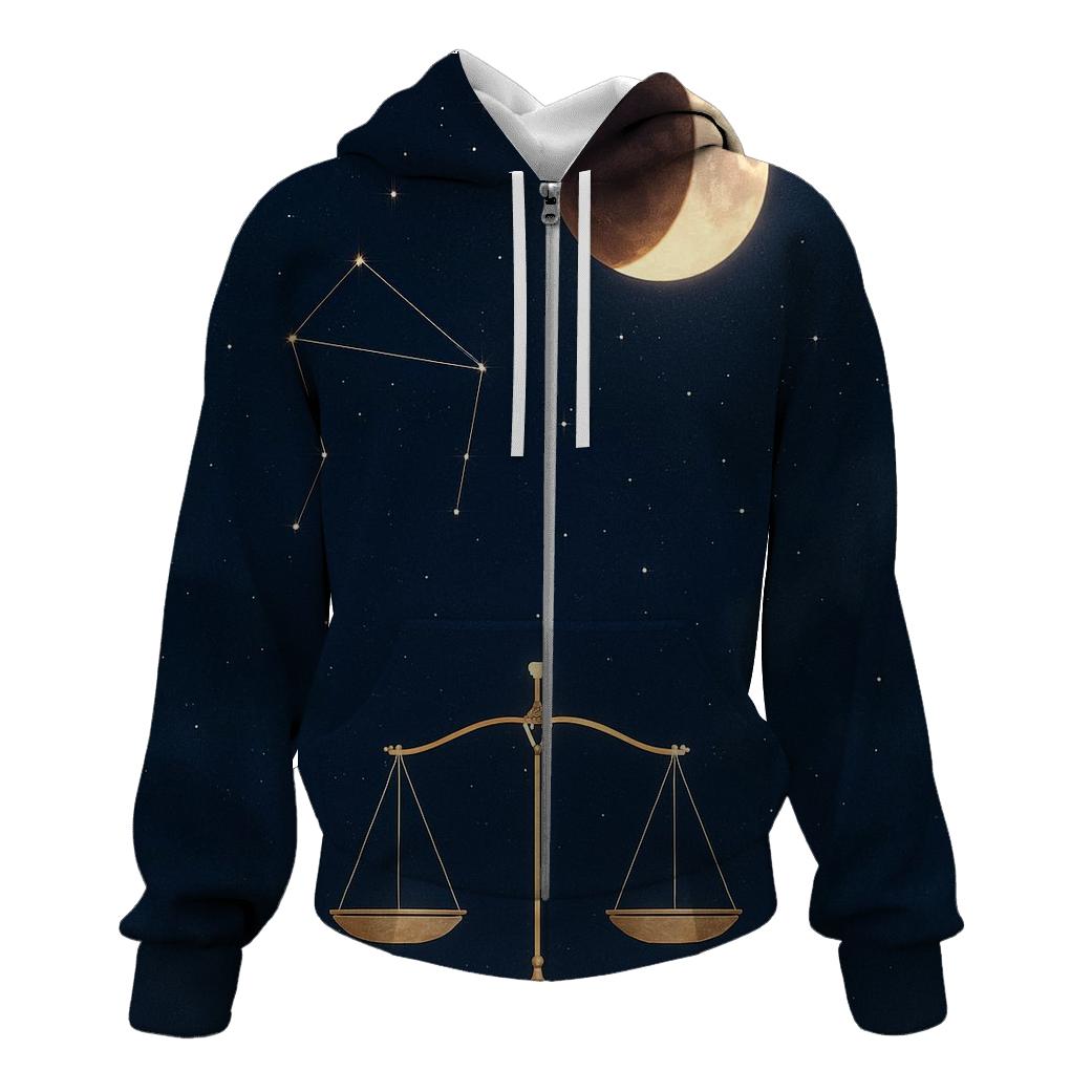 Luminous Libra Eclipse Scales graphic hoodies