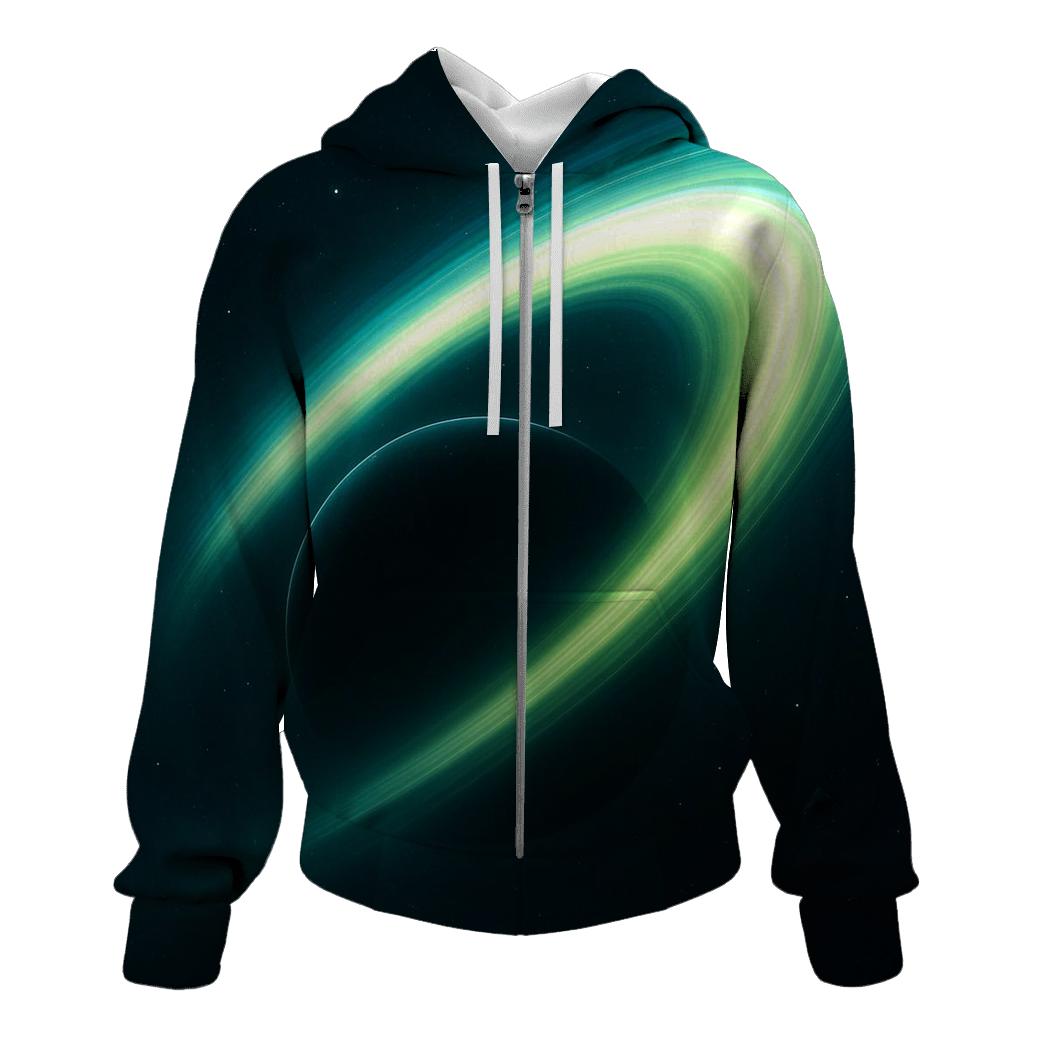 Orbiting Aurora Veil printed hoodies