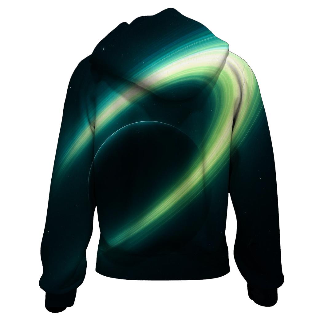 Orbiting Aurora Veil printed hoodies