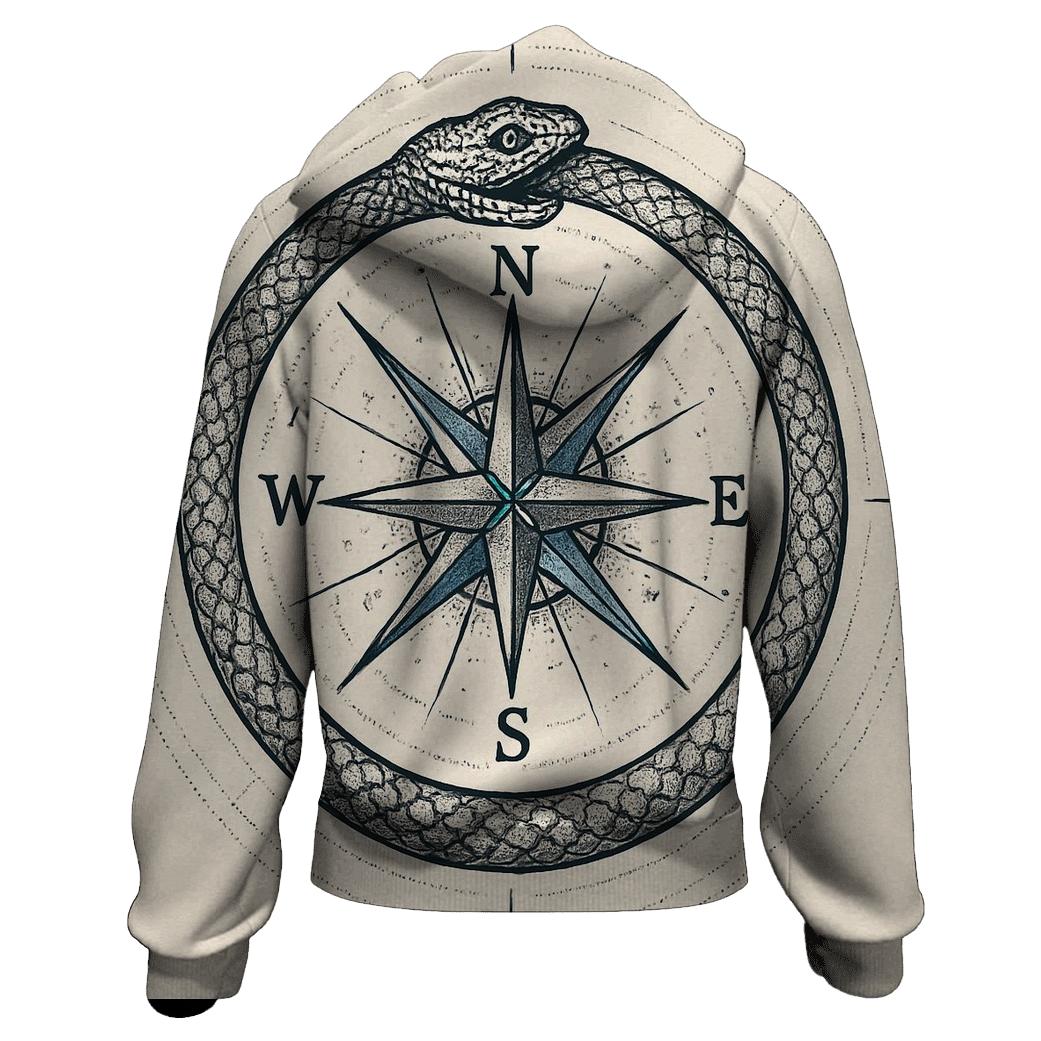 Celestial Circuit Ouroboros Compass hoodie styles