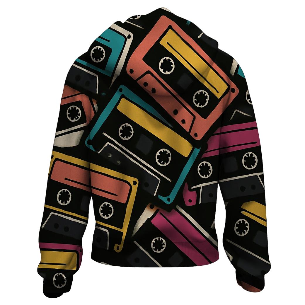 Analog Cassette Mosaic embroidered hoodies