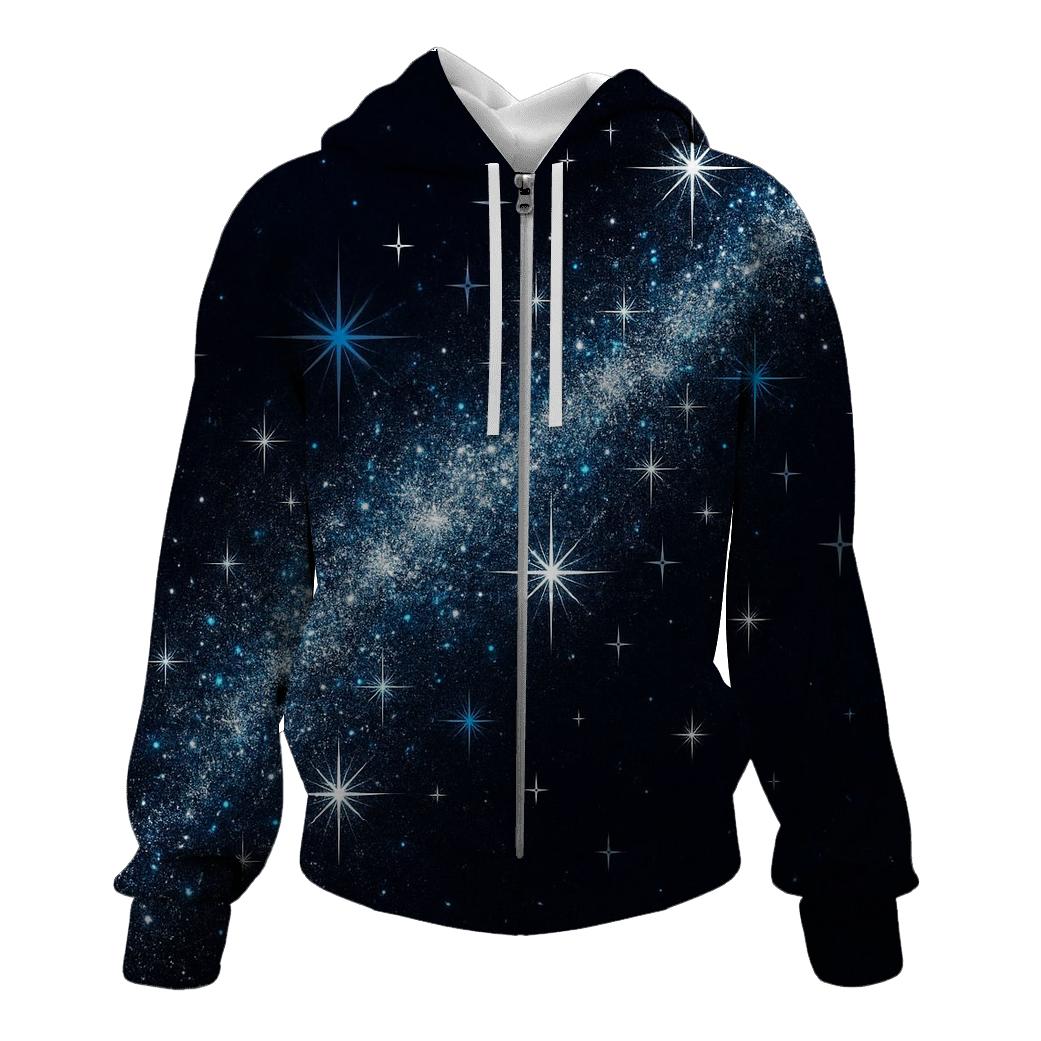 Celestial Glitter Cascade printed hoodies