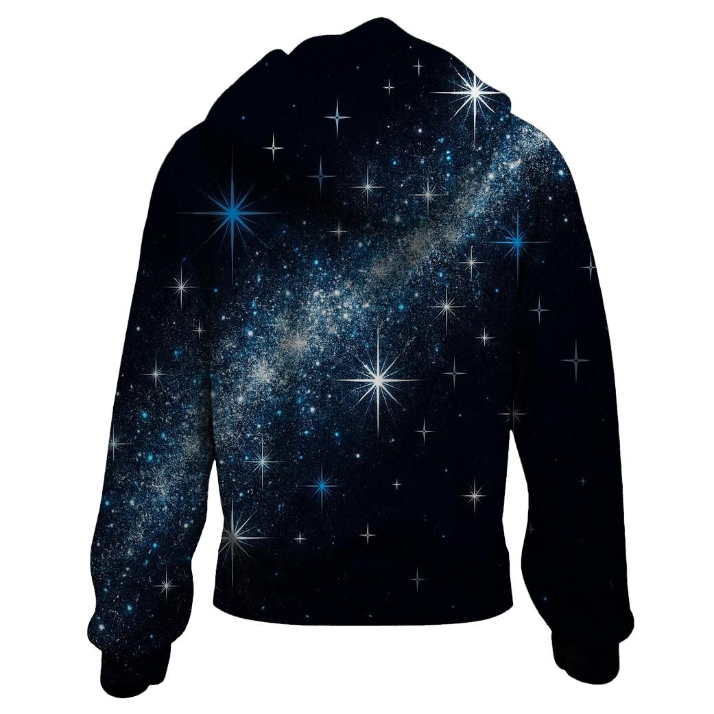 Celestial Glitter Cascade printed hoodies
