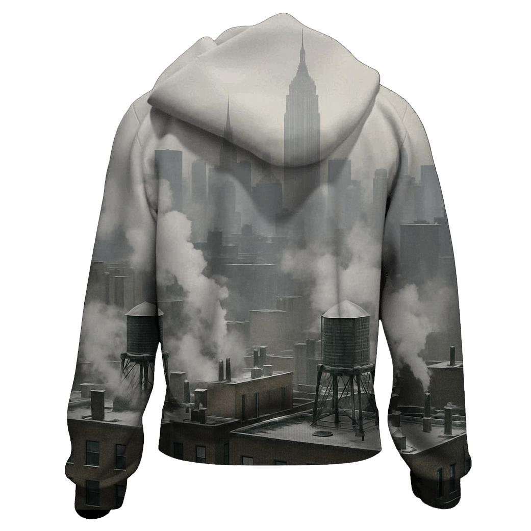 Winter Smoke Over Midtown Rooftops lightweight hoodies