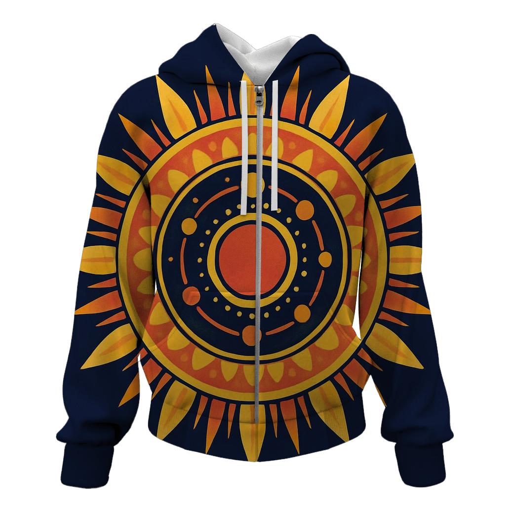 Solar Bloom Mandala designer hoodies