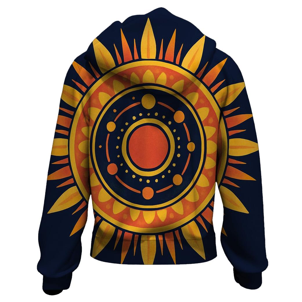 Solar Bloom Mandala designer hoodies