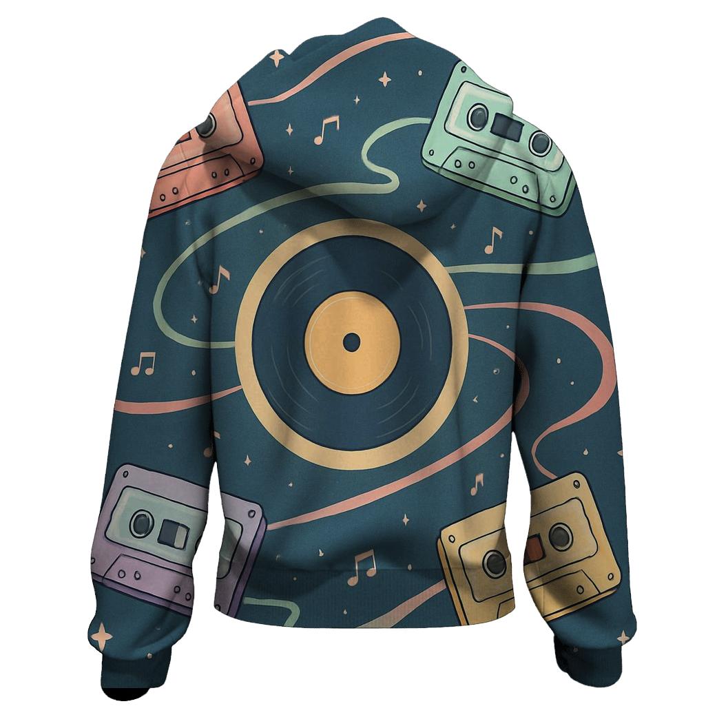 Retro Cassette Solar System pullover hoodies