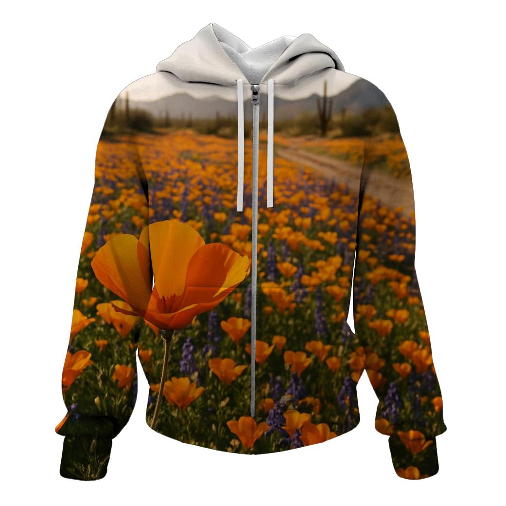 Desert Bloom After Rare Rain designer hoodies