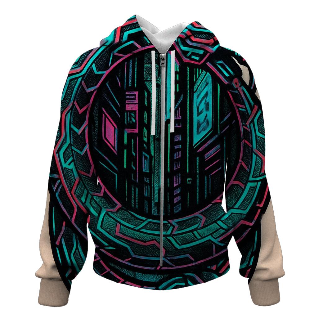 Neon Alley Cyber Ouroboros hoodie styles