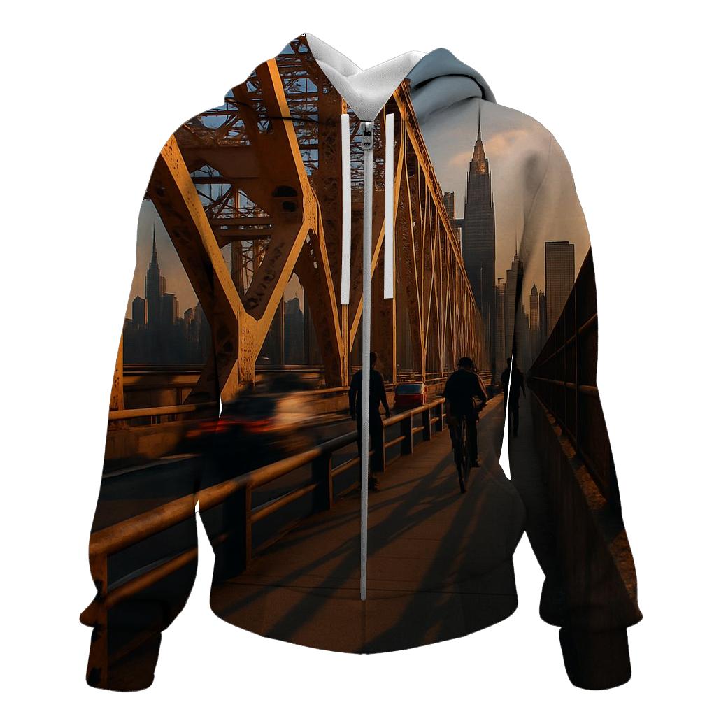 Queensboro Bridge Sunset Commute heavyweight hoodies