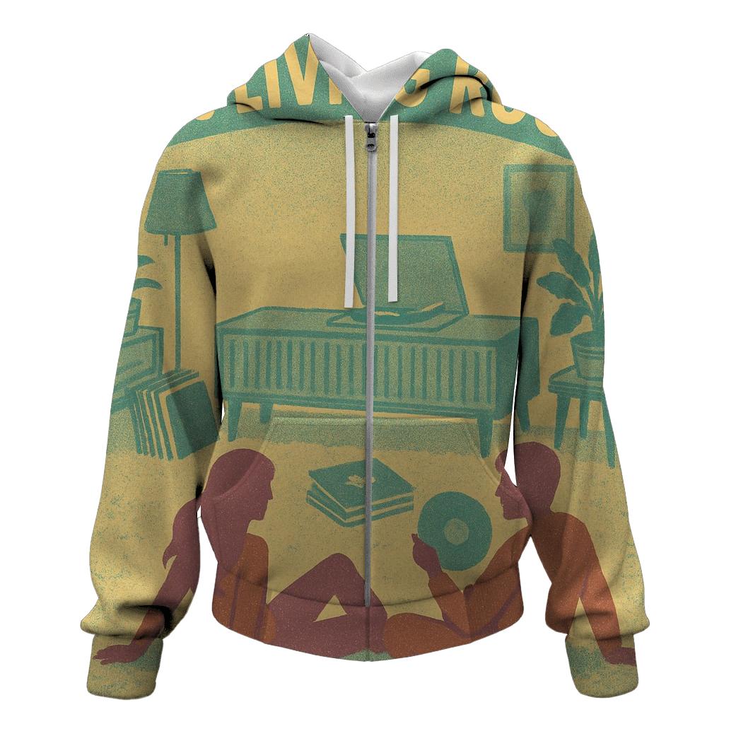 Retro Vinyl Listening Party Cover graphic hoodies