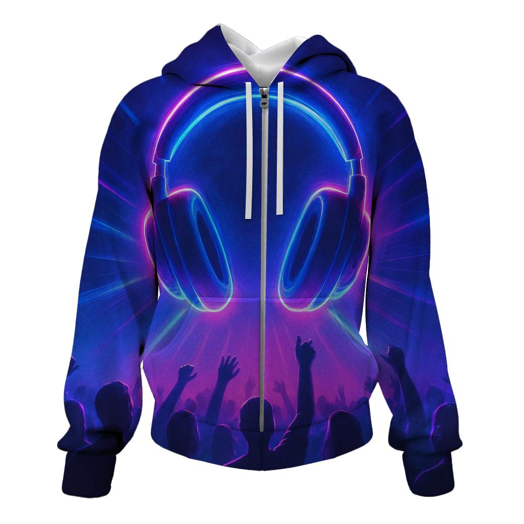 Holographic Headphone Halo heavyweight hoodies