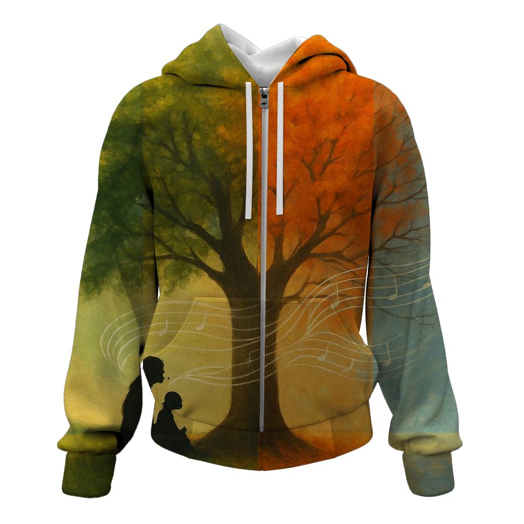 The Thread Of Her Voice Through Every Season zip-up hoodies
