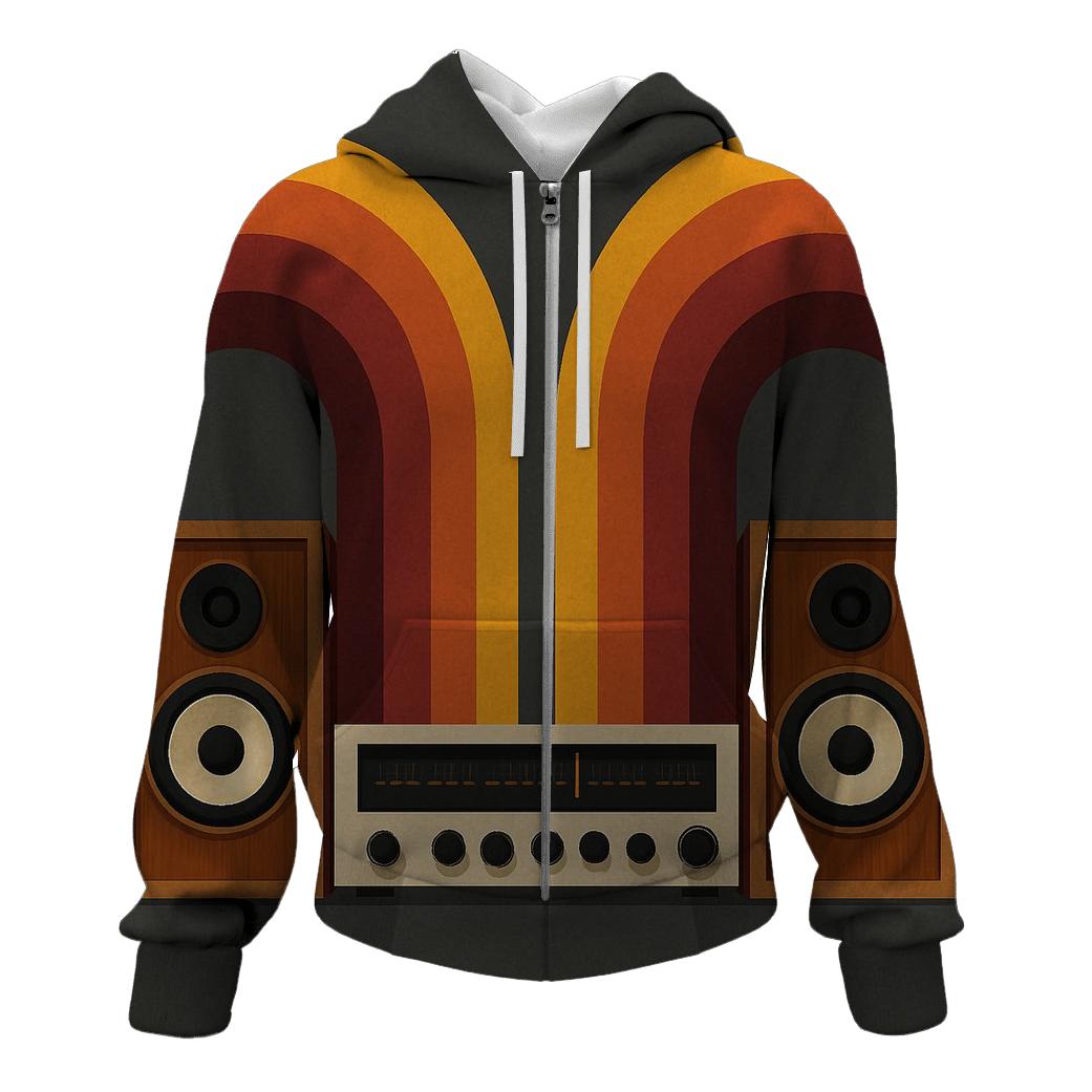 Retro Stereo Sound Waves pullover hoodies