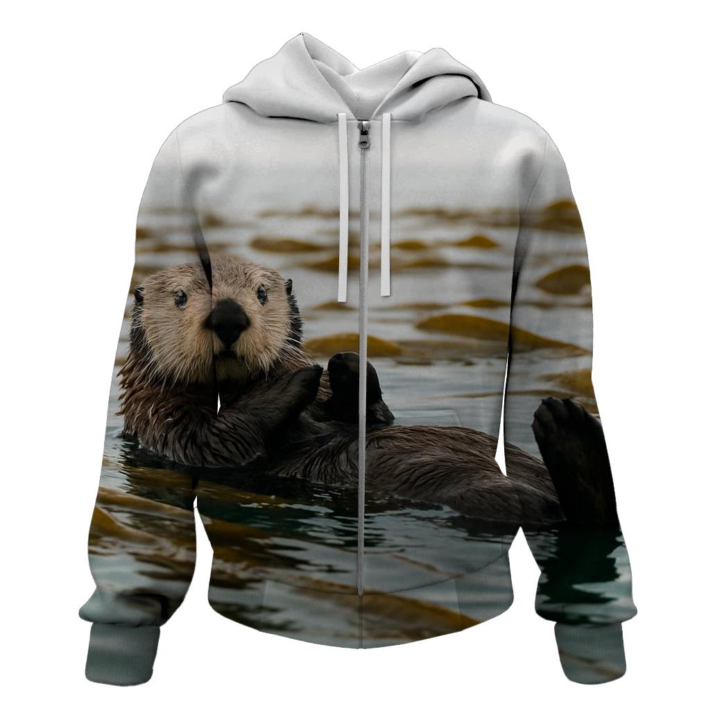 Kelp Forest Glide Sea Otter hoodie designs