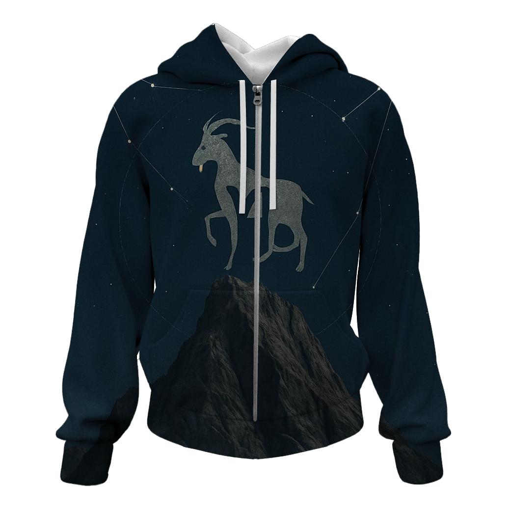 Capricorn Mountain Star Compass designer hoodies