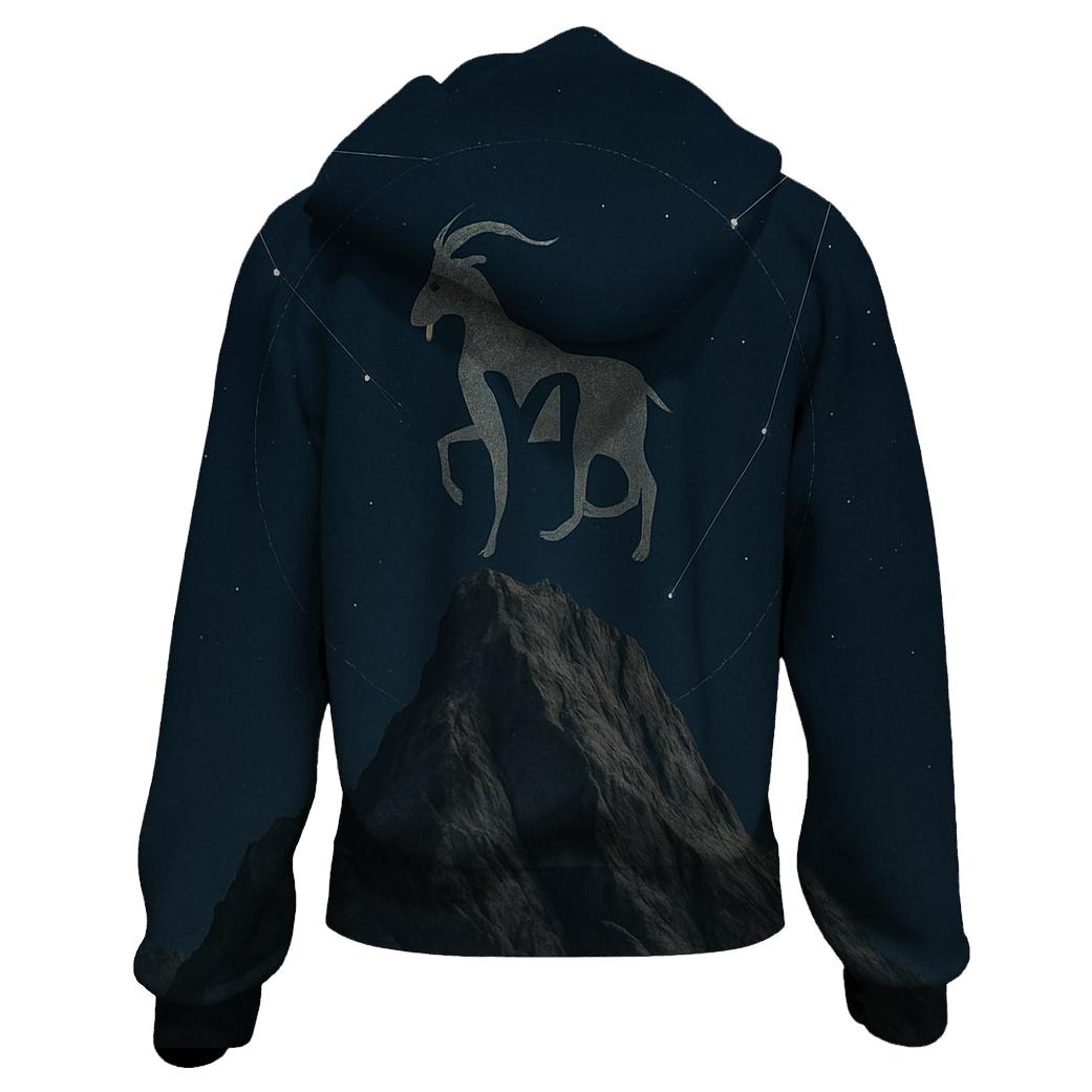 Capricorn Mountain Star Compass designer hoodies