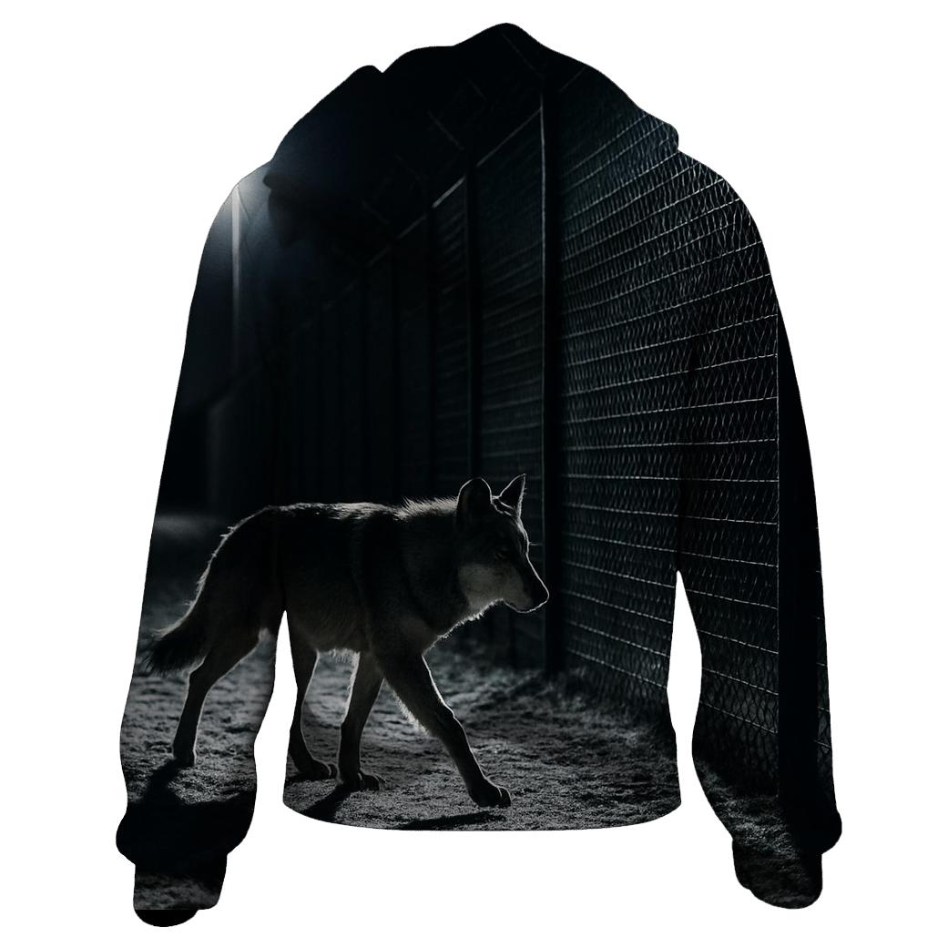 Night Patrol Wolf At Border Fence custom hoodies