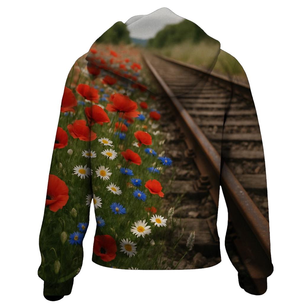 Wildflower Verge Beside Country Rail designer hoodies