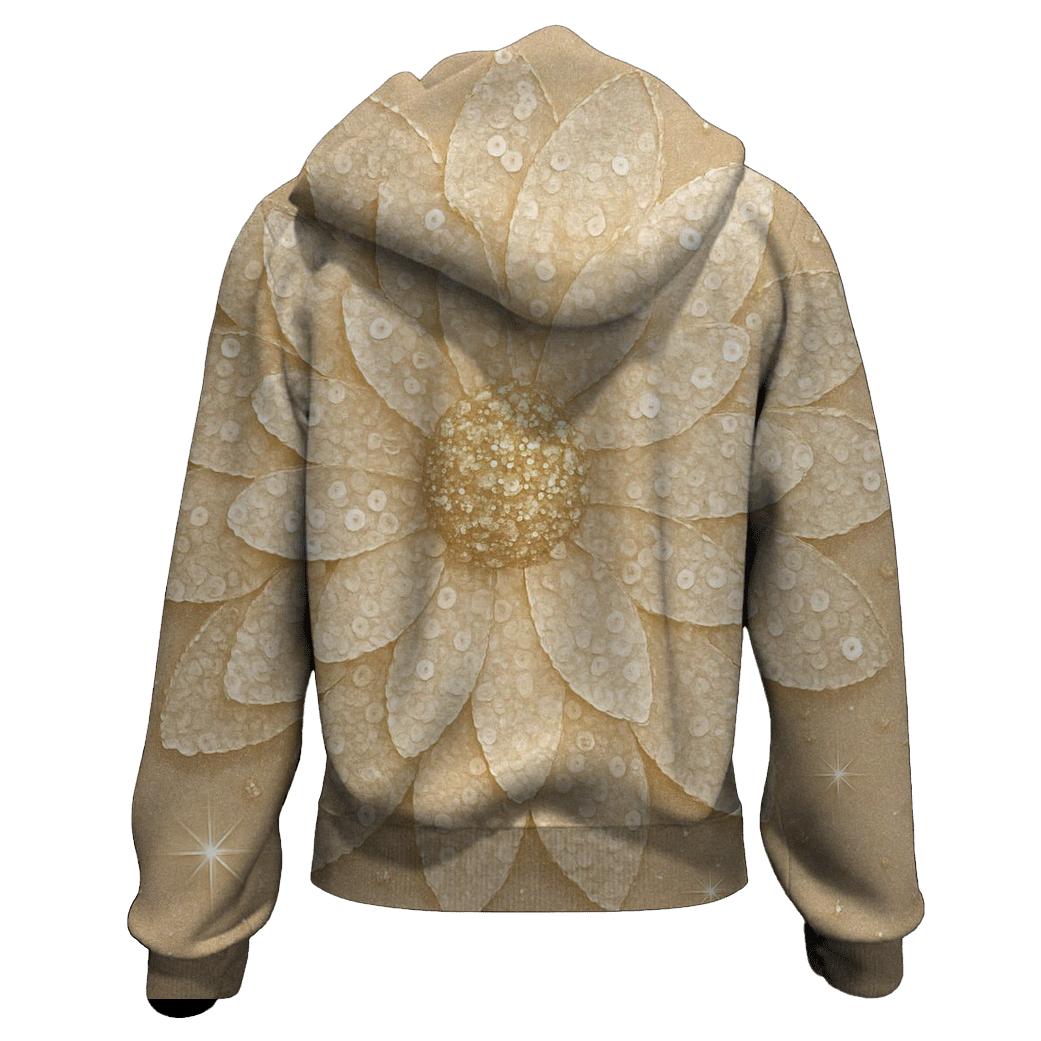 Champagne Sequin Bloom printed hoodies