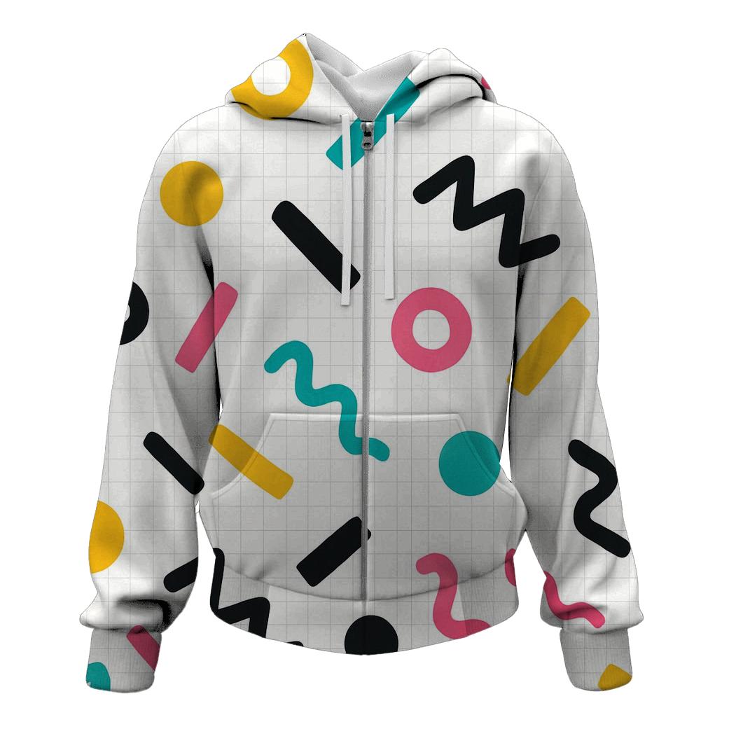 Memphis Grid Confetti hoodies fashion