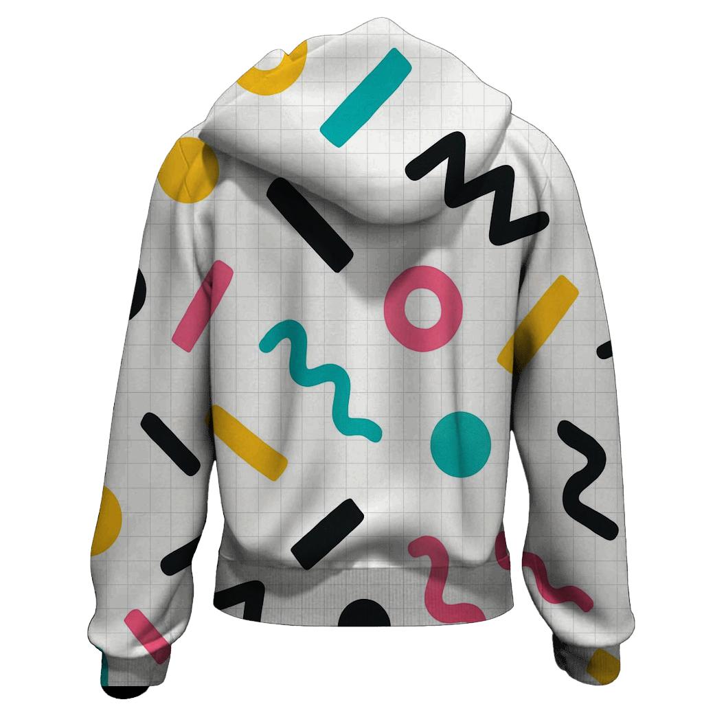 Memphis Grid Confetti hoodies fashion
