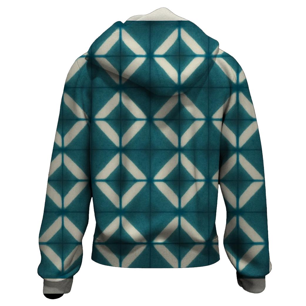 Teal Itajime Clamp Lattice hoodies fashion