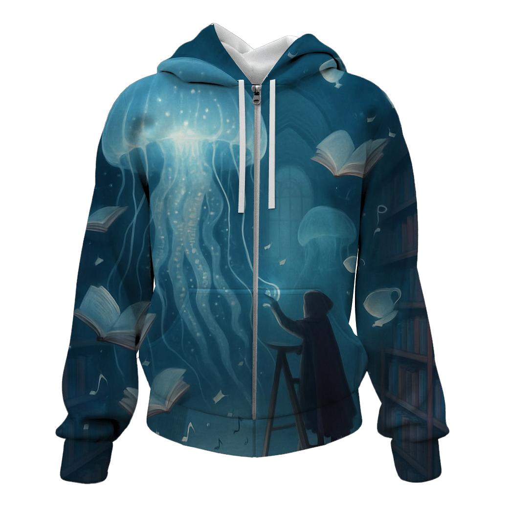 Jellyfish Parade In The Library lightweight hoodies